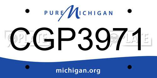 CGP3971 Michigan License Plate