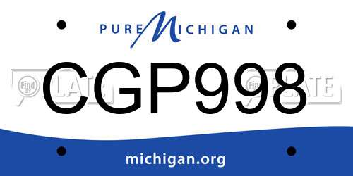 CGP998 Michigan License Plate