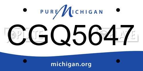 CGQ5647 Michigan License Plate