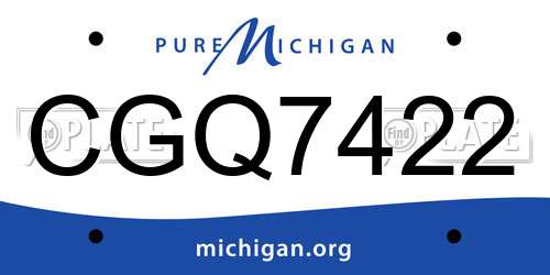 CGQ7422 Michigan License Plate