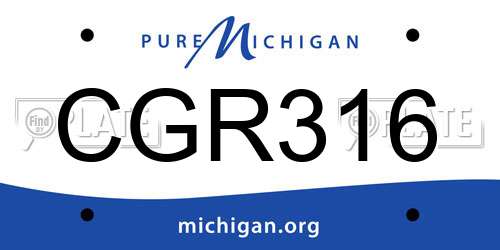 CGR316 Michigan License Plate