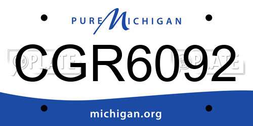 CGR6092 Michigan License Plate