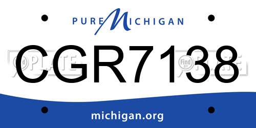 CGR7138 Michigan License Plate