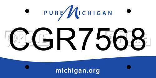 CGR7568 Michigan License Plate