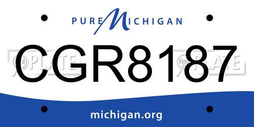 CGR8187 Michigan License Plate