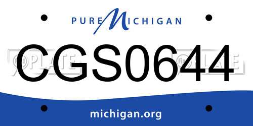 CGS0644 Michigan License Plate