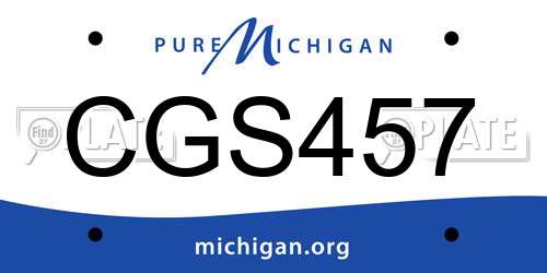 CGS457 Michigan License Plate