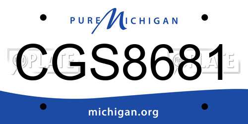 CGS8681 Michigan License Plate