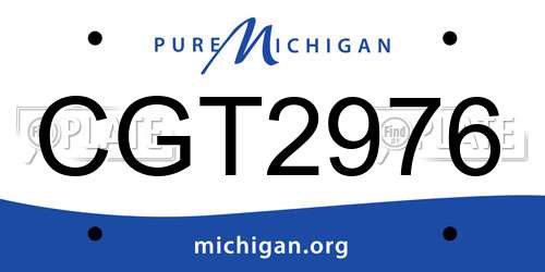 CGT2976 Michigan License Plate