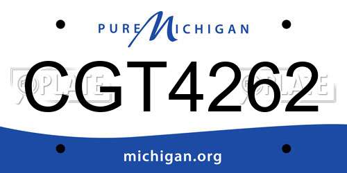 CGT4262 Michigan License Plate