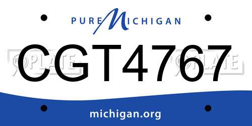 CGT4767 Michigan License Plate