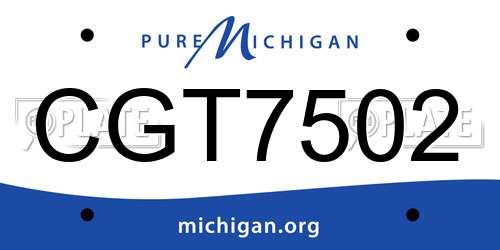 CGT7502 Michigan License Plate