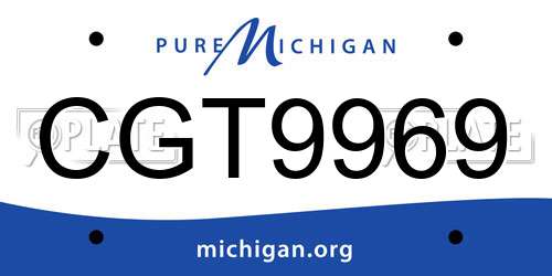 CGT9969 Michigan License Plate