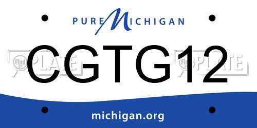 CGTG12 Michigan License Plate