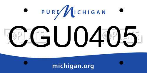 CGU0405 Michigan License Plate
