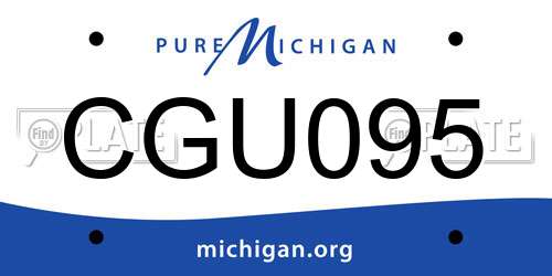 CGU095 Michigan License Plate