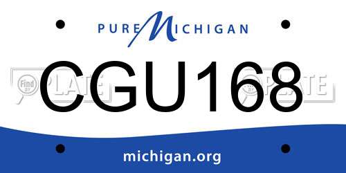 CGU168 Michigan License Plate