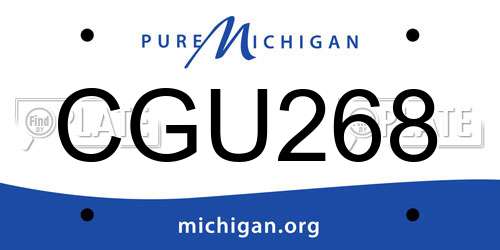 CGU268 Michigan License Plate