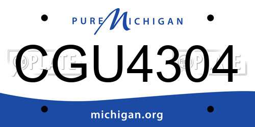 CGU4304 Michigan License Plate
