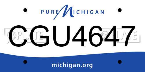 CGU4647 Michigan License Plate