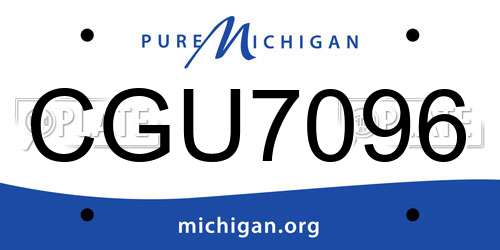 CGU7096 Michigan License Plate