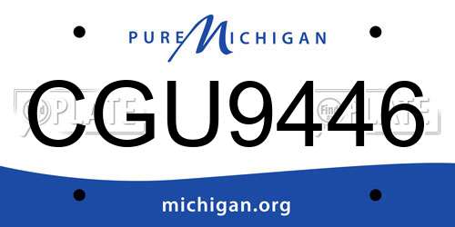 CGU9446 Michigan License Plate