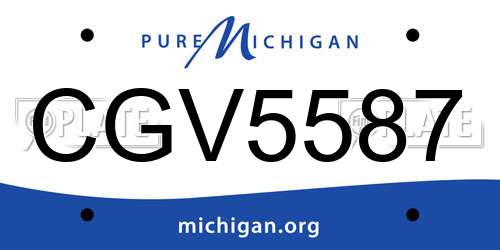 CGV5587 Michigan License Plate