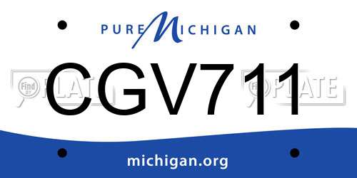 CGV711 Michigan License Plate