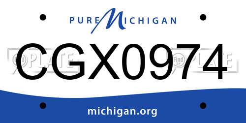 CGX0974 Michigan License Plate