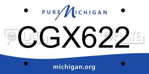 CGX622 Michigan License Plate
