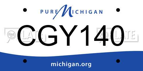 CGY140 Michigan License Plate