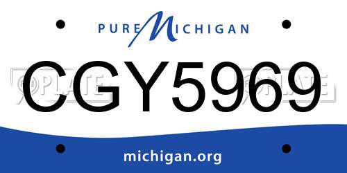 CGY5969 Michigan License Plate