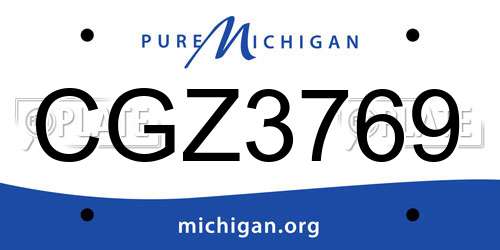 CGZ3769 Michigan License Plate