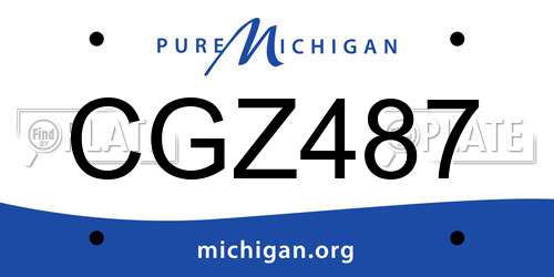 CGZ487 Michigan License Plate