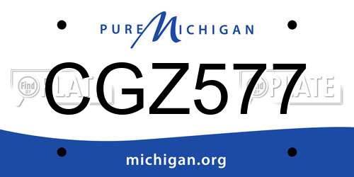 CGZ577 Michigan License Plate