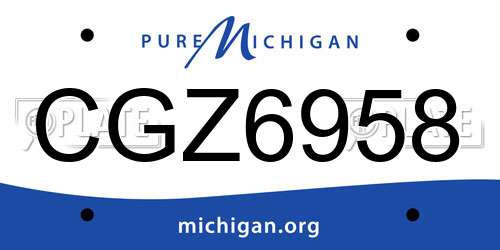 CGZ6958 Michigan License Plate