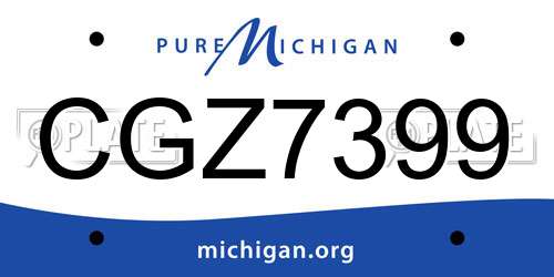 CGZ7399 Michigan License Plate