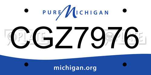 CGZ7976 Michigan License Plate
