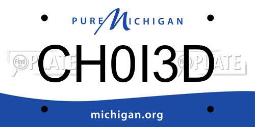 CH0I3D Michigan License Plate