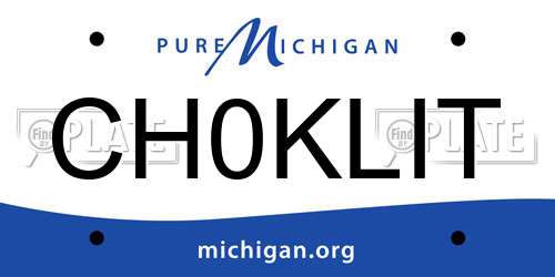 CH0KLIT Michigan License Plate