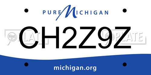 CH2Z9Z Michigan License Plate