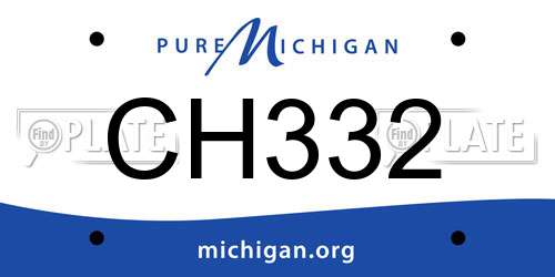 CH332 Michigan License Plate