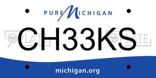 CH33KS Michigan License Plate