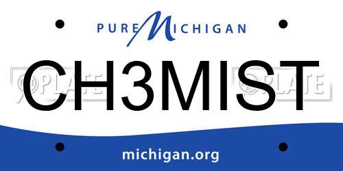 CH3MIST Michigan License Plate