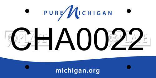 CHA0022 Michigan License Plate