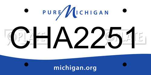 CHA2251 Michigan License Plate