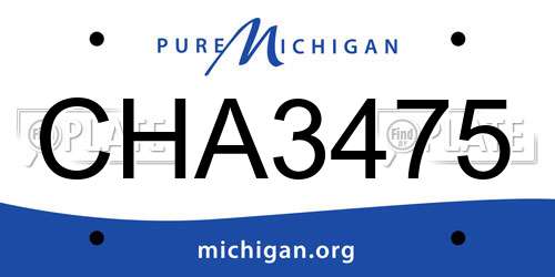CHA3475 Michigan License Plate