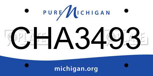CHA3493 Michigan License Plate
