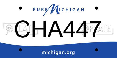 CHA447 Michigan License Plate