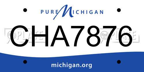 CHA7876 Michigan License Plate
